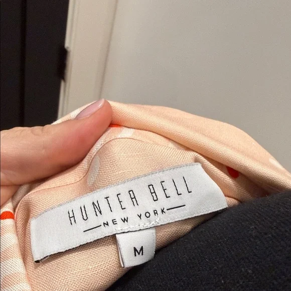Hunter Bell Peach Mini Dress with Red and White Details - Picture 2 of 4